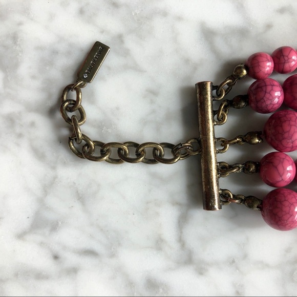 BaubleBar Globe Multi-strand Beaded Necklace Pink - Picture 9 of 13